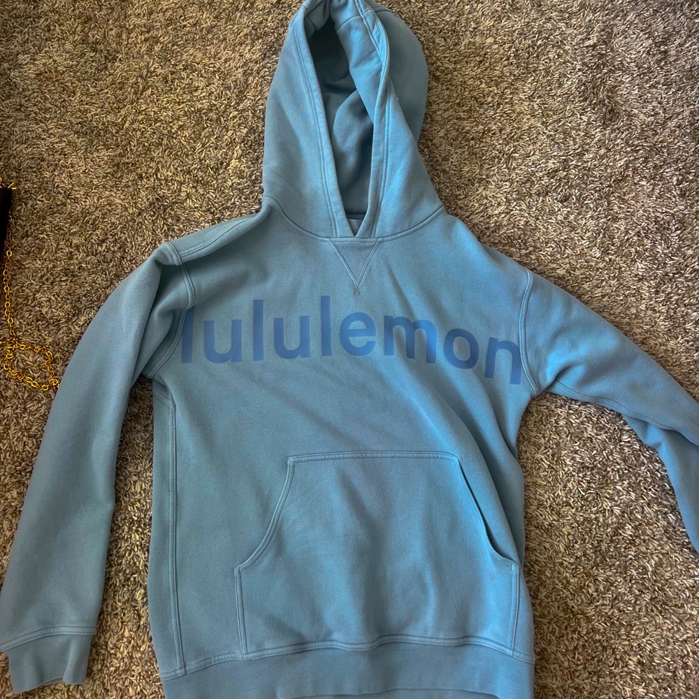 Light grey/blue lulu lemon hoodie adult size small worn once GREAT condition
